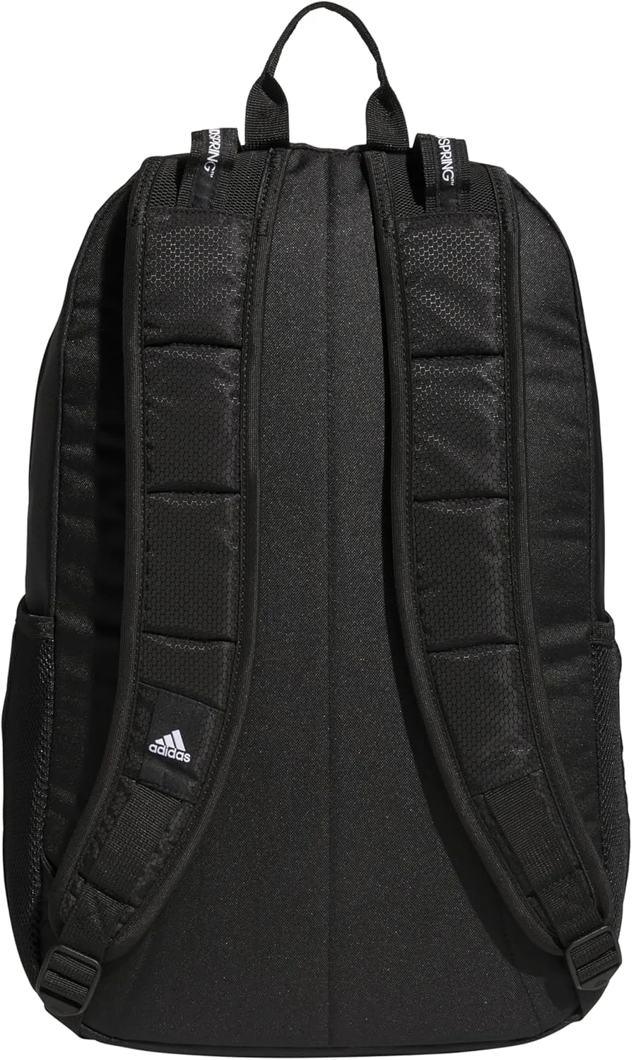adidas Excel Laptop Durable Large Athletic Gym Backpack Bag, Black/White, One Size
