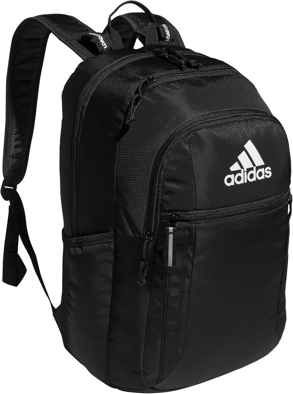 adidas Excel Laptop Durable Large Athletic Gym Backpack Bag, Black/White, One Size