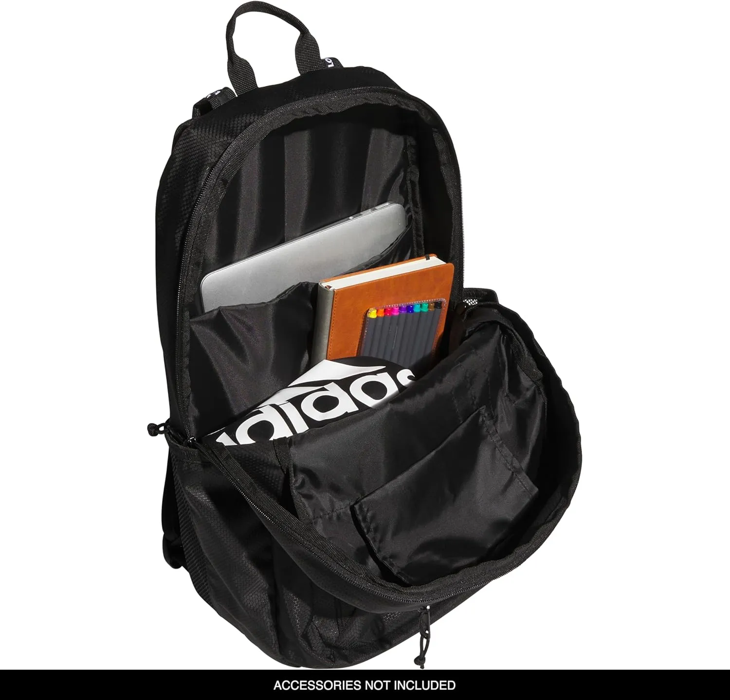 adidas Excel Laptop Durable Large Athletic Gym Backpack Bag, Black/White, One Size