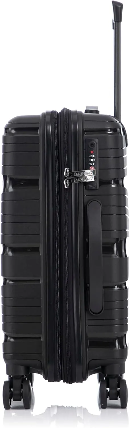 Carry-On Suitcase  20 Inch Lightweight Hard Shell Travel Luggage for Women and Men, Spinner Wheels & TSA Lock (Black, 20 inch carry-on)