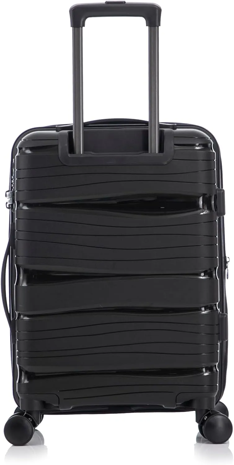 Carry-On Suitcase  20 Inch Lightweight Hard Shell Travel Luggage for Women and Men, Spinner Wheels & TSA Lock (Black, 20 inch carry-on)