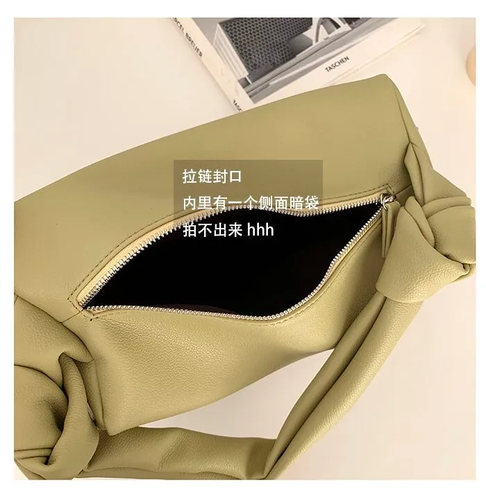 Design PU Leather Shoulder bags For Women 2021 Summer Female Elegant Handbags Armpit bag Shopping bags ladies totes green