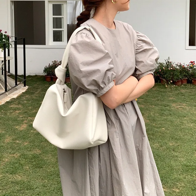 Design PU Leather Shoulder bags For Women 2021 Summer Female Elegant Handbags Armpit bag Shopping bags ladies totes green