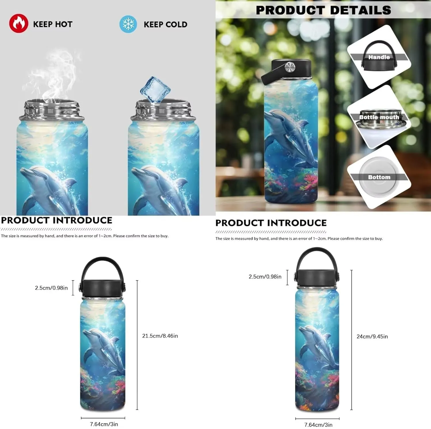 Dolyues Dolphin Boys Backpack Purse Age 6-8 4pcs Cool Backpack for Boys Lightweight Purse Bookbag for Boys 10-12 with Lunch Box Pencil Case and Insulate Bottle for Middle School Student Gifts