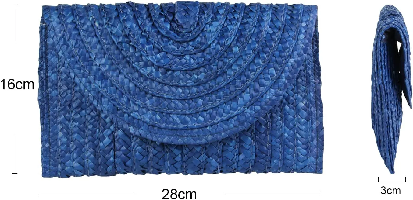 EVEOUT Women's Straw Clutch Handbag Summer Woven Purse Beach Holiday Wedding Handbag