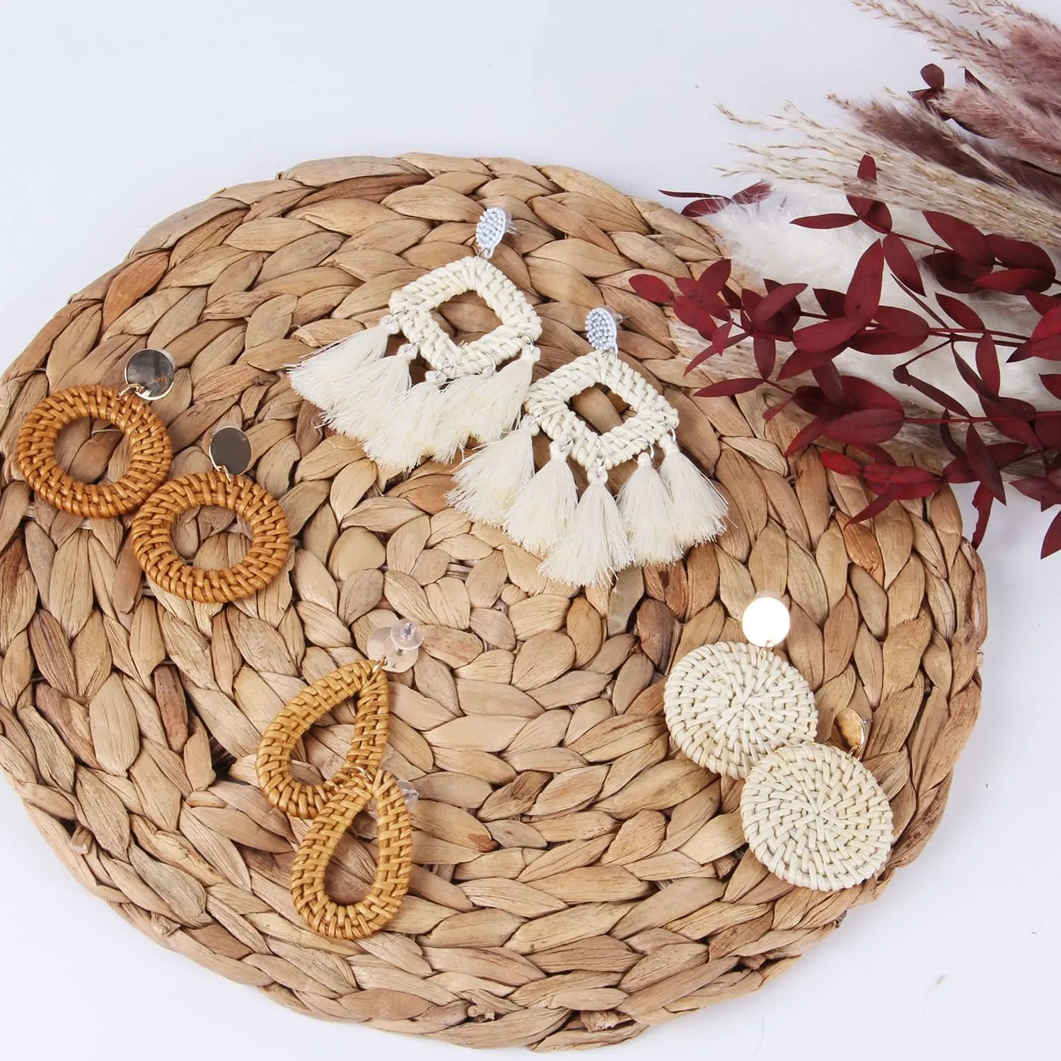 EVEOUT Women's Straw Clutch Handbag Summer Woven Purse Beach Holiday Wedding Handbag