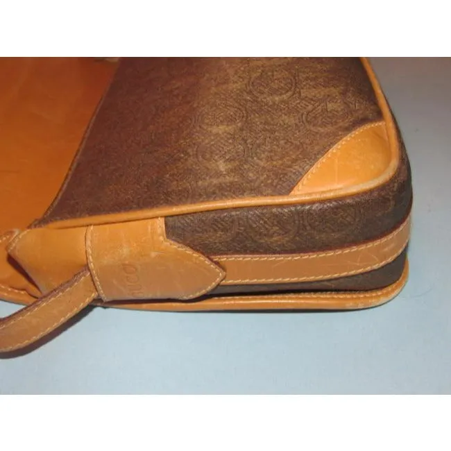 Gucci Gg Supreme Shoulder Heavy Gucci Logo In Brown Coated Canvas And Leather Cross Body Bag