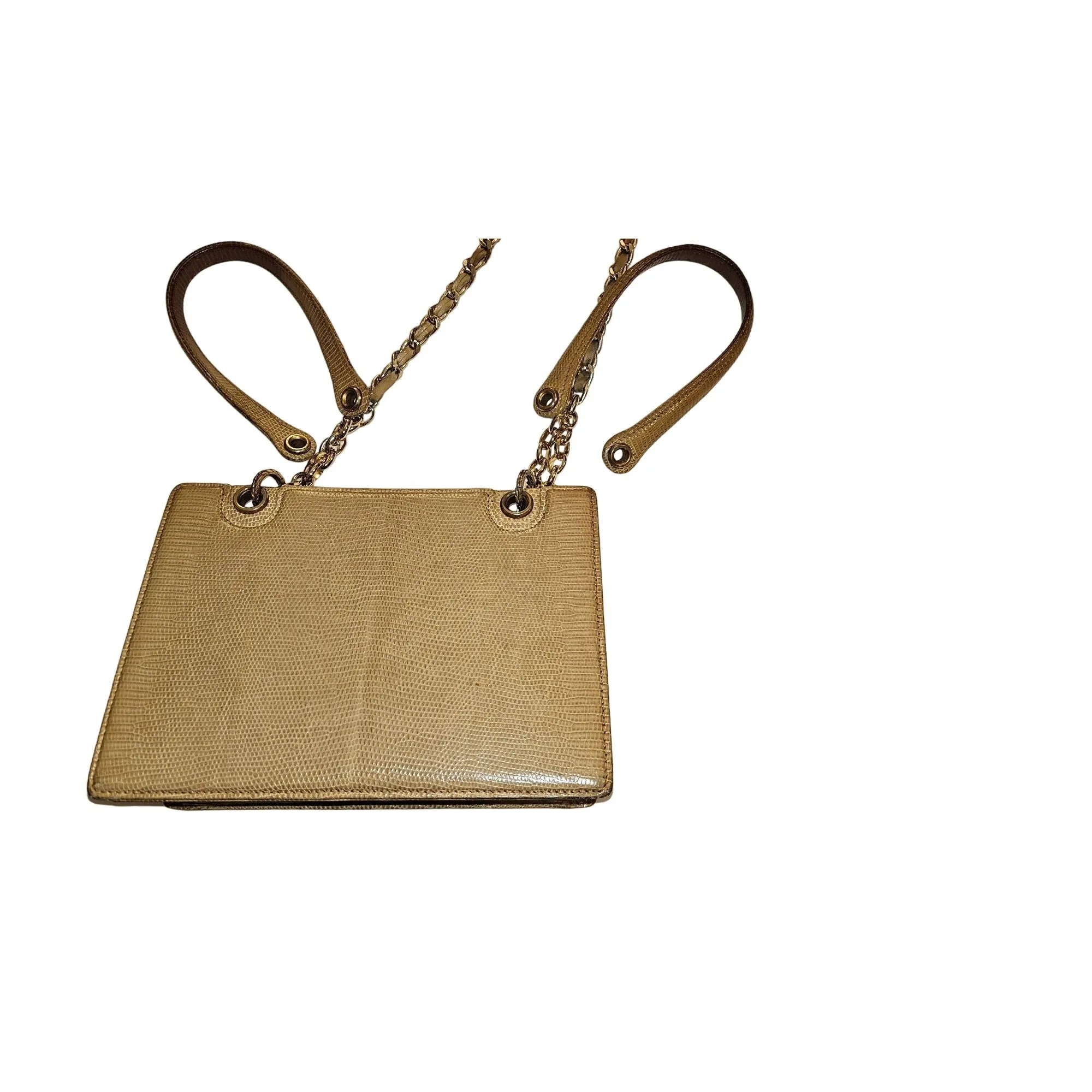 Gucci honey reptile leather two way bucket bag w chain strap
