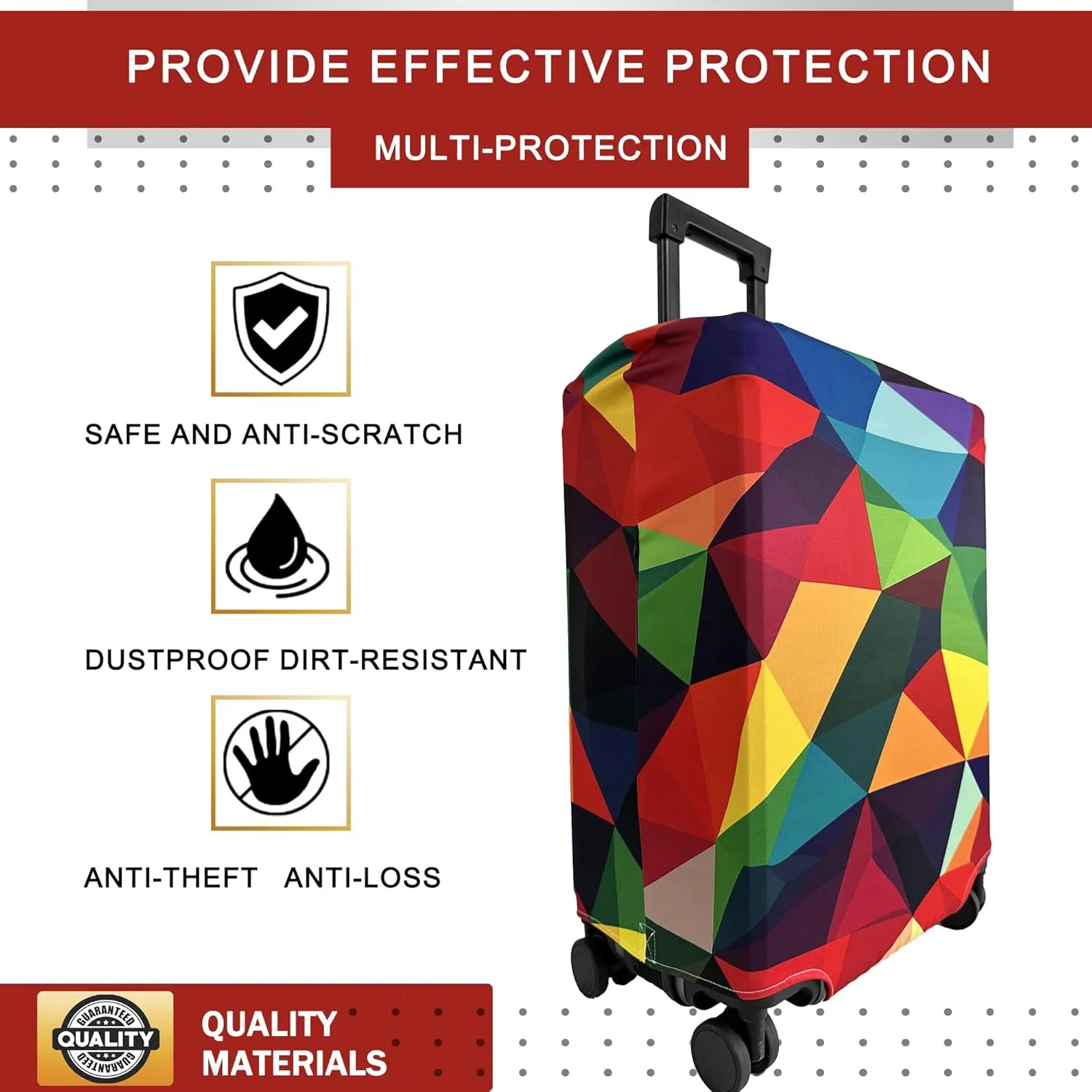 Luggage Cover Washable Suitcase Cover Suitcase Protector Anti-scratch Fits 30-32 Inch Luggage (Rainbow Life, XL)