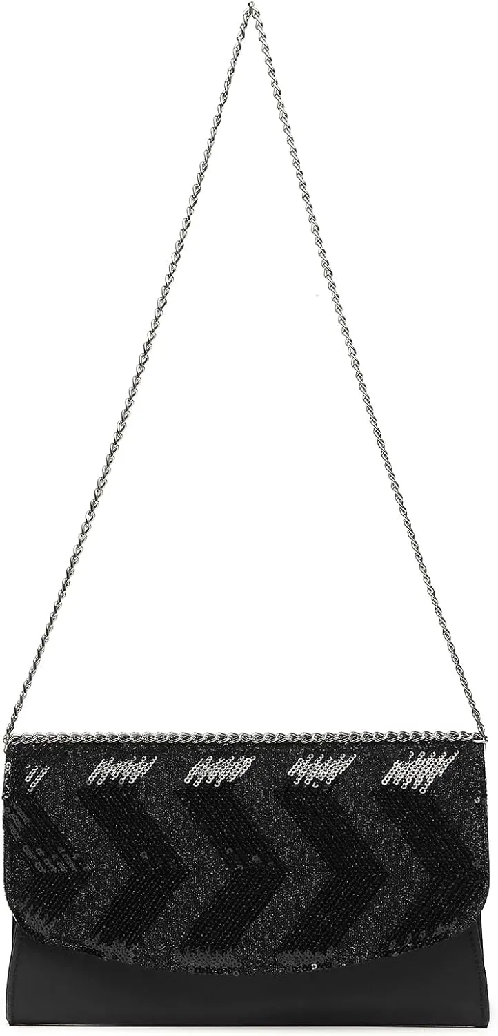 Miss Lulu Clutches Damen Kleine Kettentasche Damen Brieftaschen Umhngetasche Clutches Schultertasche Party Pailletten Synthetische