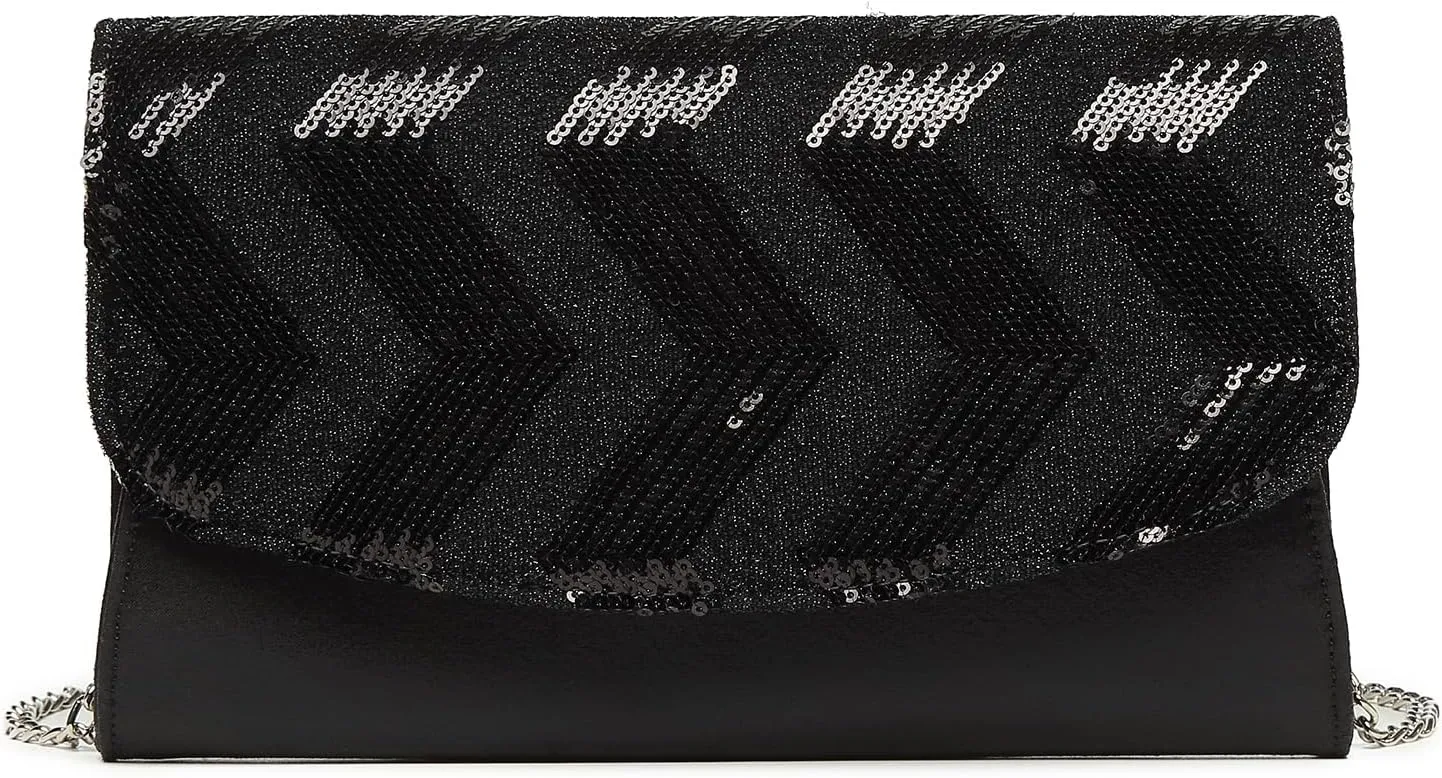 Miss Lulu Clutches Damen Kleine Kettentasche Damen Brieftaschen Umhngetasche Clutches Schultertasche Party Pailletten Synthetische