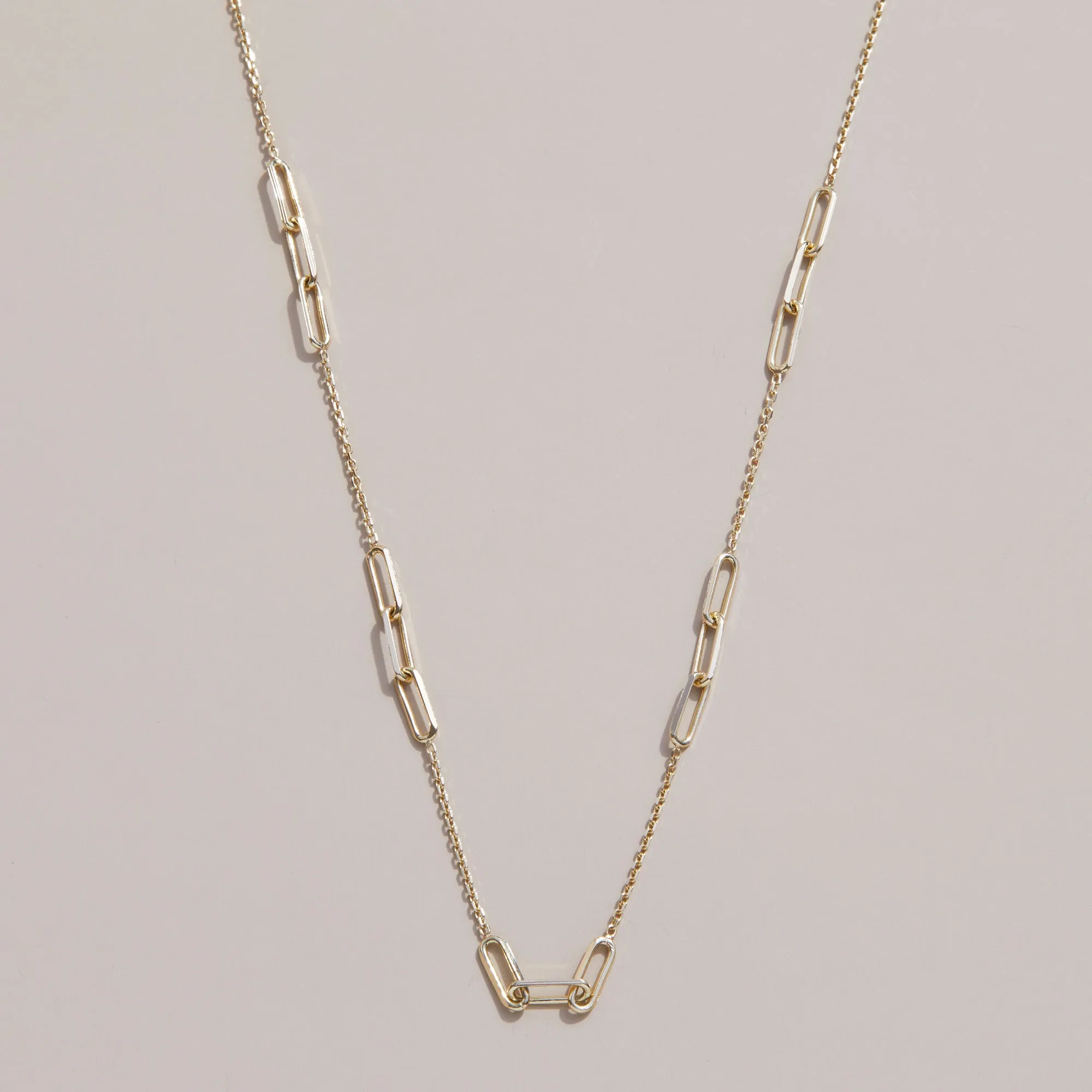 Paperclip Cable Chain Mix Necklace, Delilah