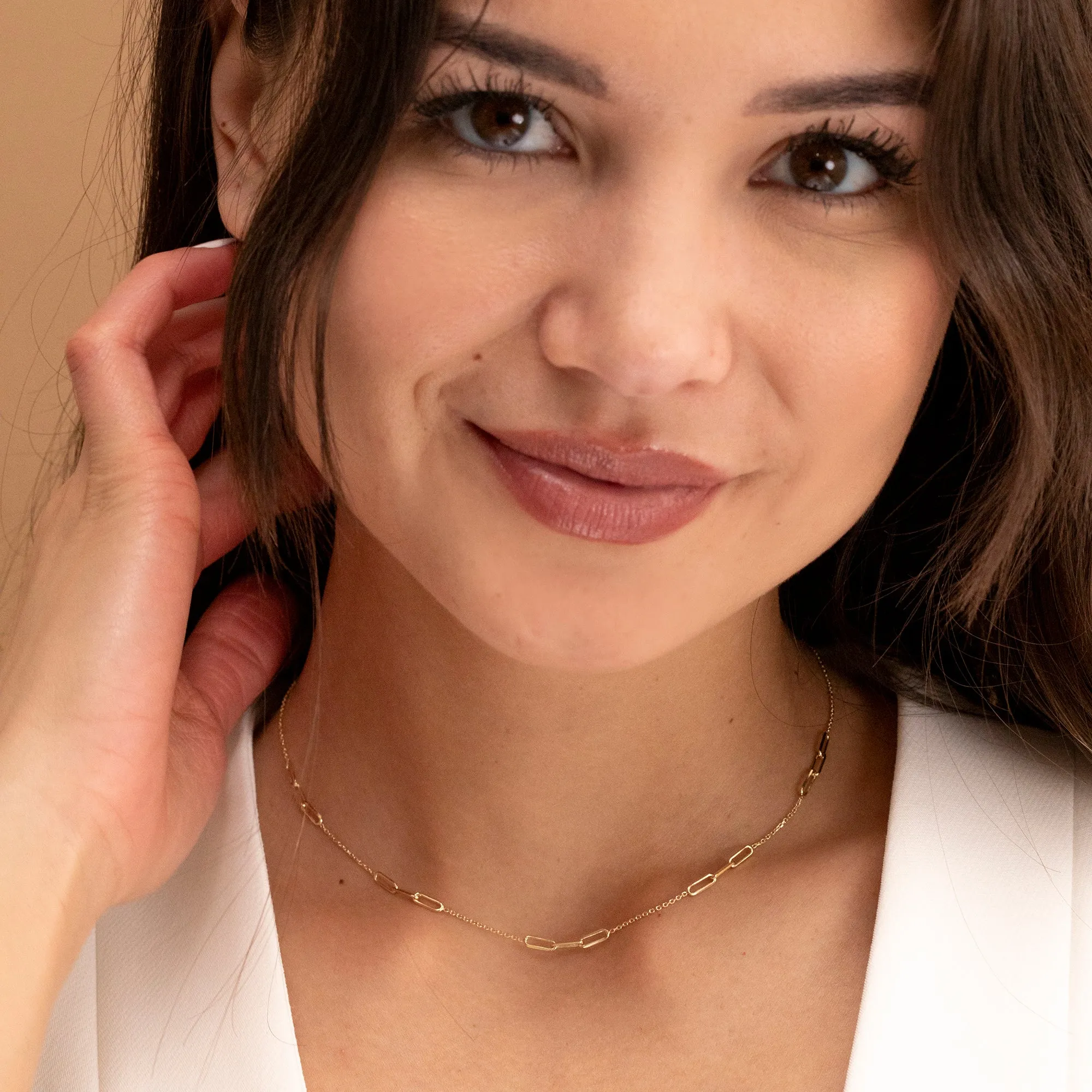 Paperclip Cable Chain Mix Necklace, Delilah