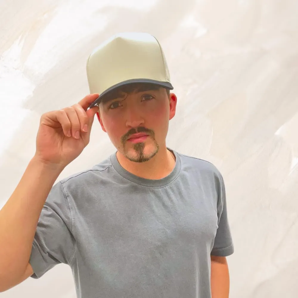 Plain Two-Tone Snapback Hat - Classic Hat for Men & Women - Minimalist Blank Cap Adjustable