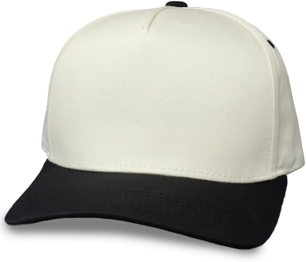 Plain Two-Tone Snapback Hat - Classic Hat for Men & Women - Minimalist Blank Cap Adjustable