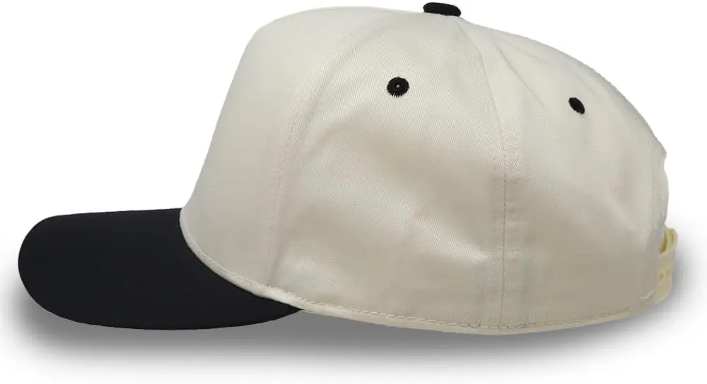 Plain Two-Tone Snapback Hat - Classic Hat for Men & Women - Minimalist Blank Cap Adjustable