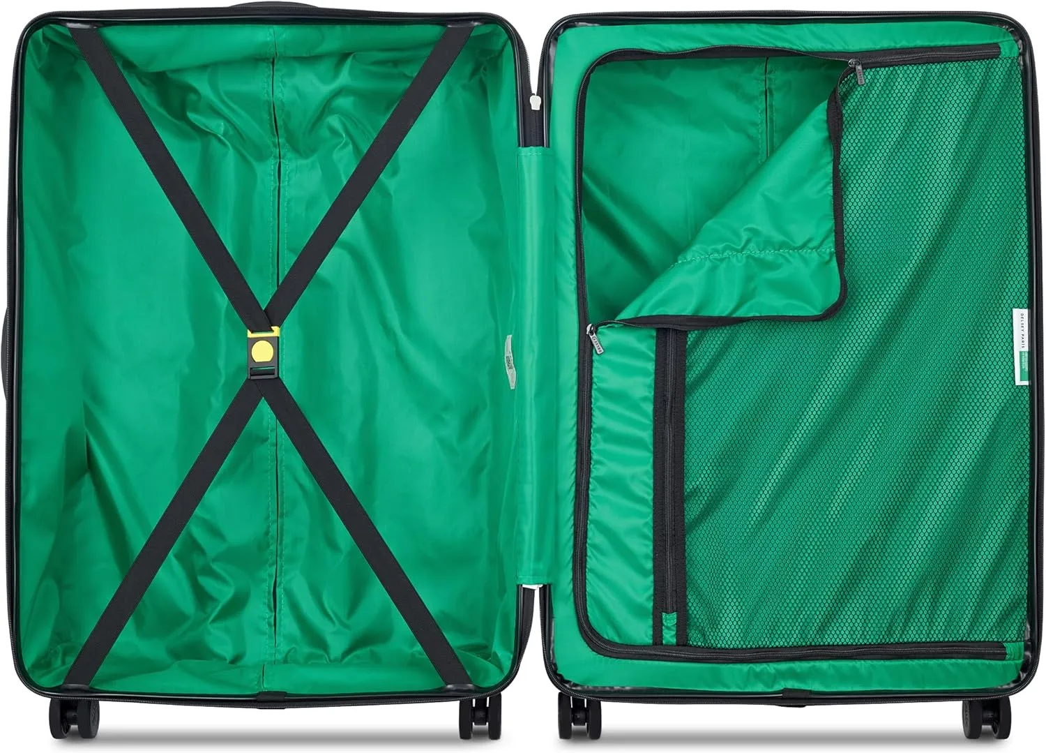 United Colors of Benetton Now Hardside Luggage with Spinner Wheels, Green, Checked-Large 27 Inch