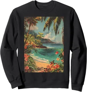 Vintage Tropical Hawaiian Vacation 60s Aesthetic Sweatshirt